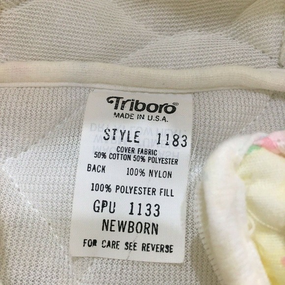 Vintage Bunting Triboro Infant Newborn Baby Sack Hood Quilted Pastel Horse Teddy - Picture 5 of 5